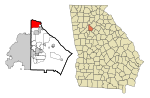 DeKalb County Georgia Incorporated and Unincorporated areas Dunwoody Highlighted